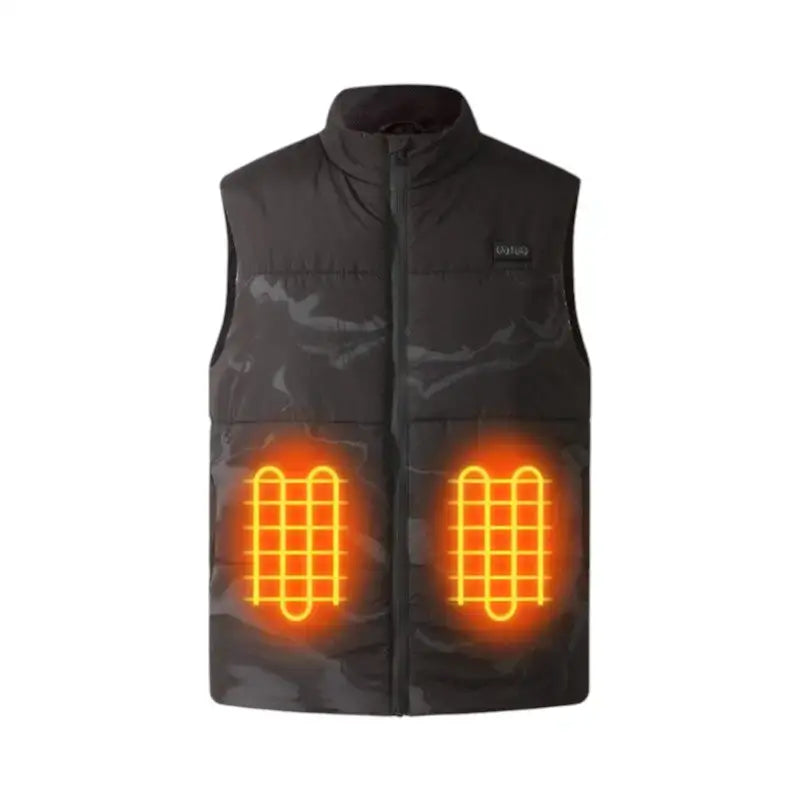 Gilet chauffant homme synthétique matelassé - 4 zones usb