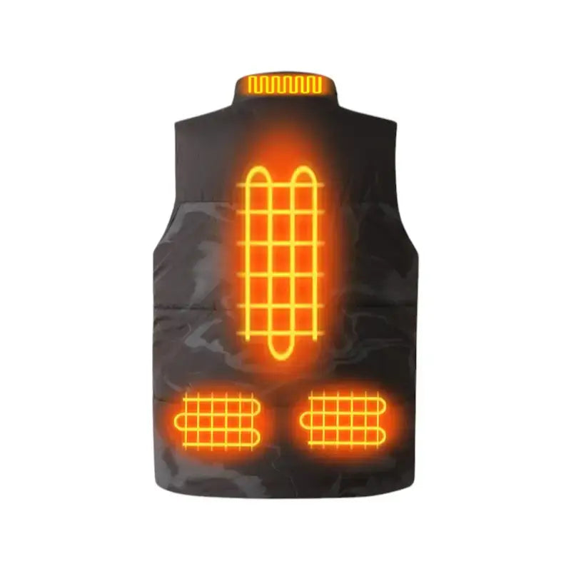 Gilet chauffant homme synthétique matelassé - 4 zones usb