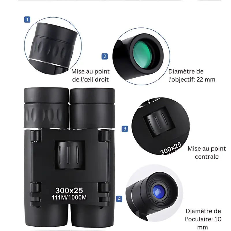 Jumelles randonnée compactes 8x25 prisme bak4