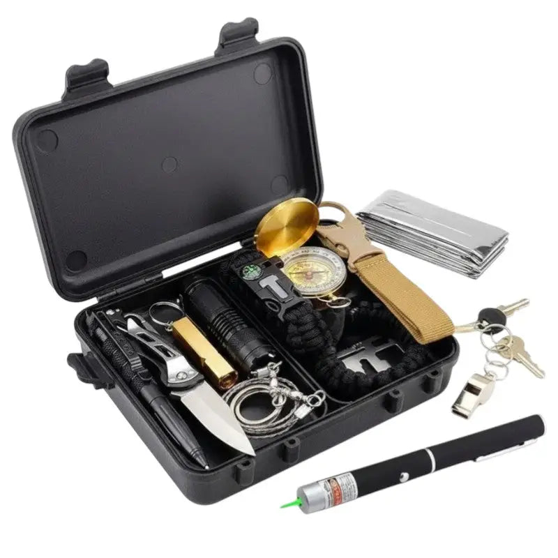 Kit survie 13 en 1 outils outdoor basique