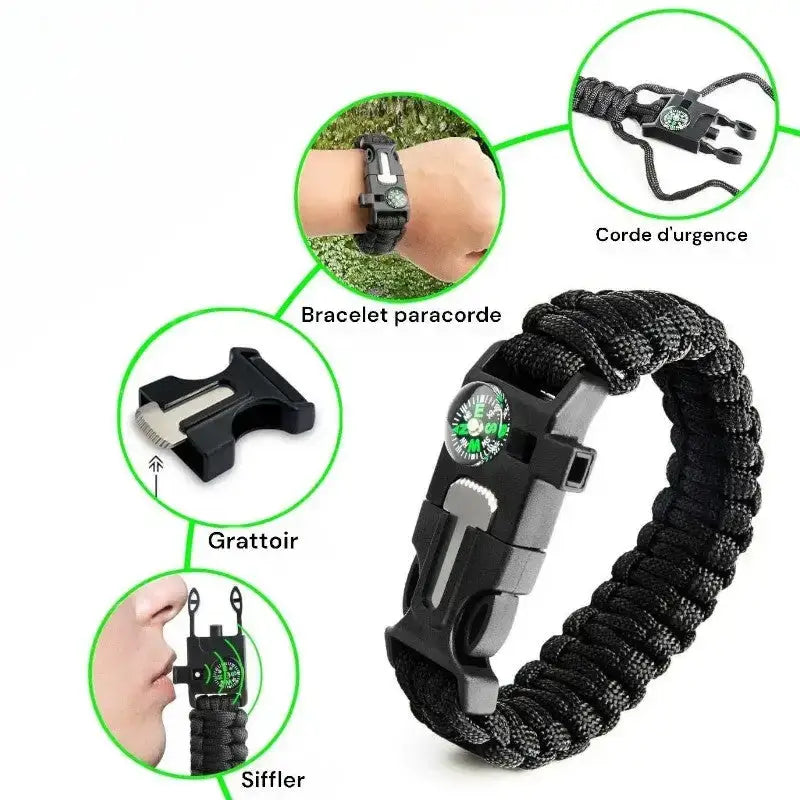 Kit survie 13 en 1 outils outdoor basique