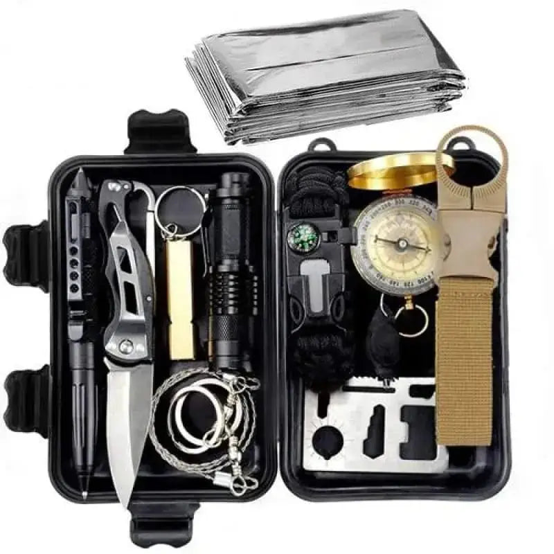 Kit survie 13 en 1 outils outdoor basique