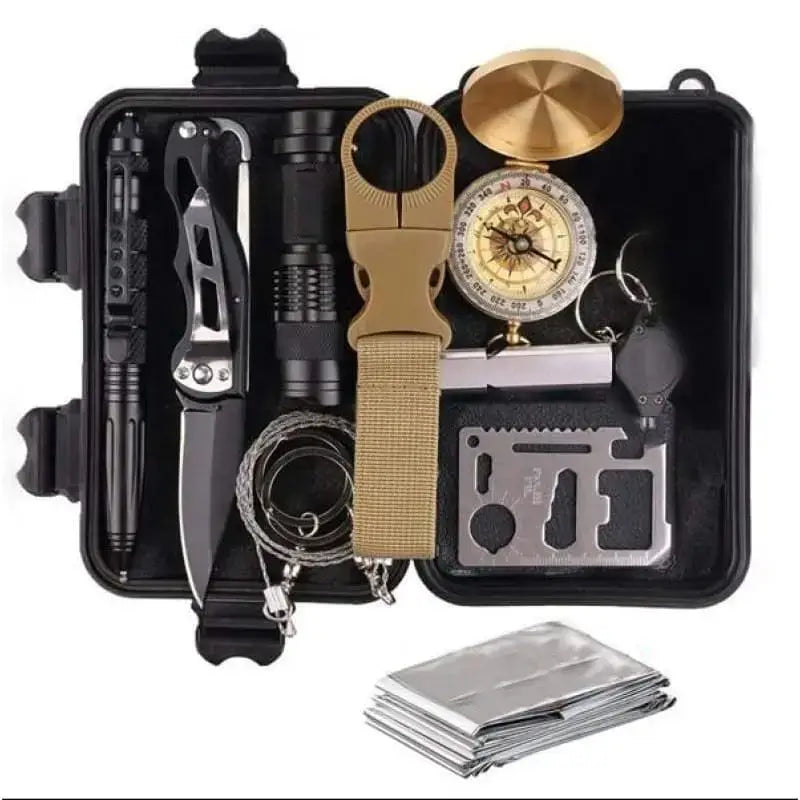 Kit survie 13 en 1 outils outdoor basique