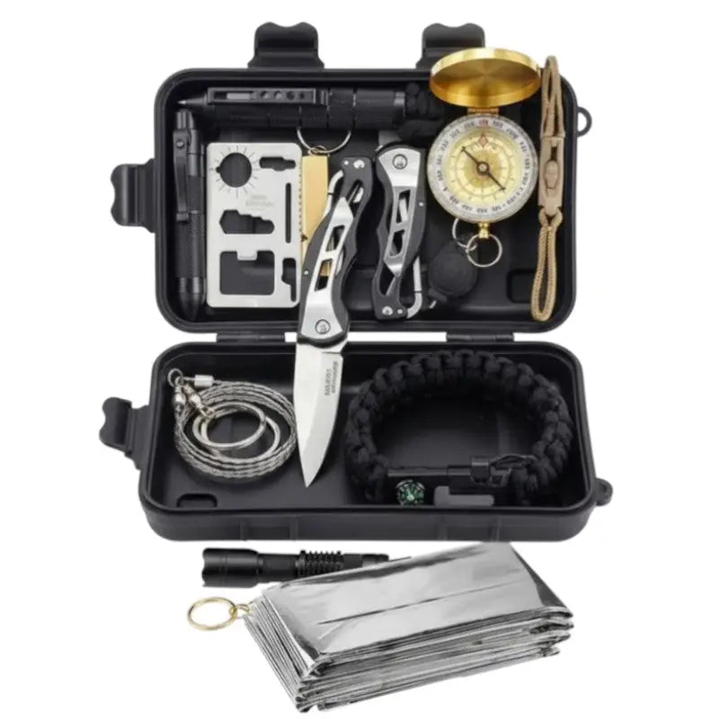 Kit survie 13 en 1 outils outdoor basique