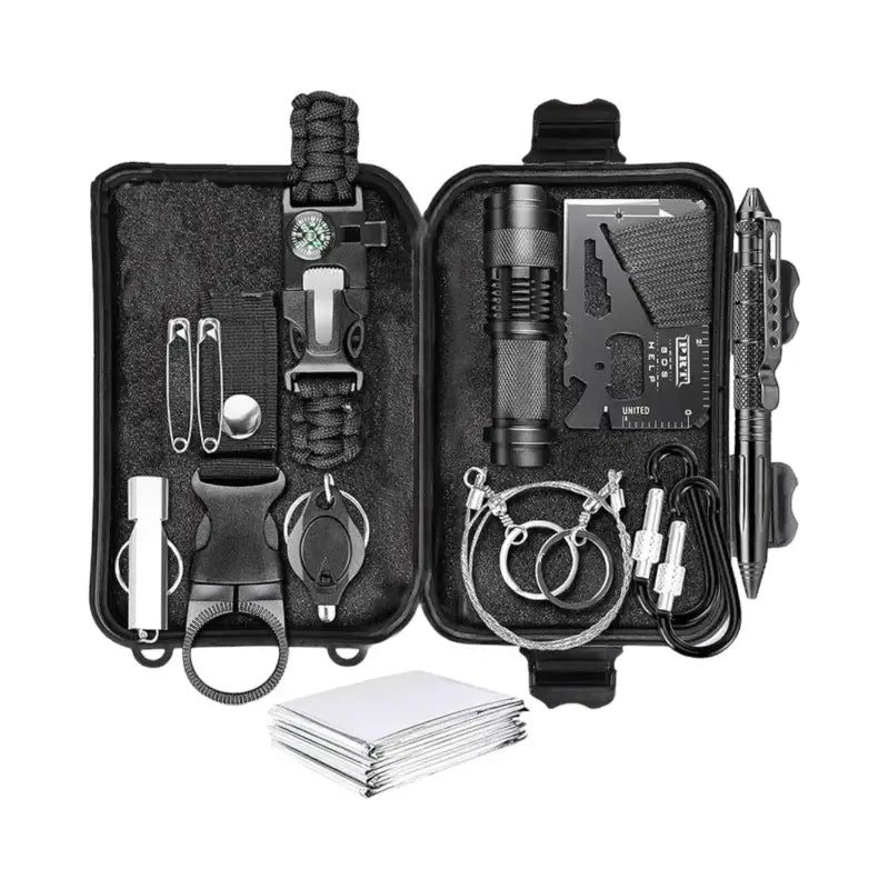 Kit survie camping randonnée outils