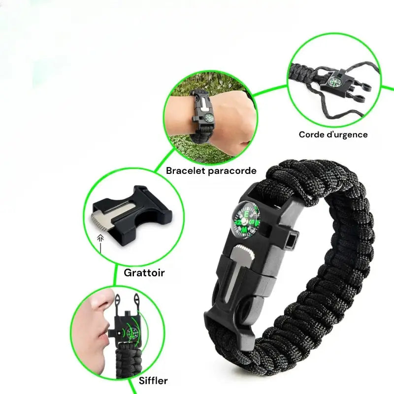 Kit survie camping randonnée outils