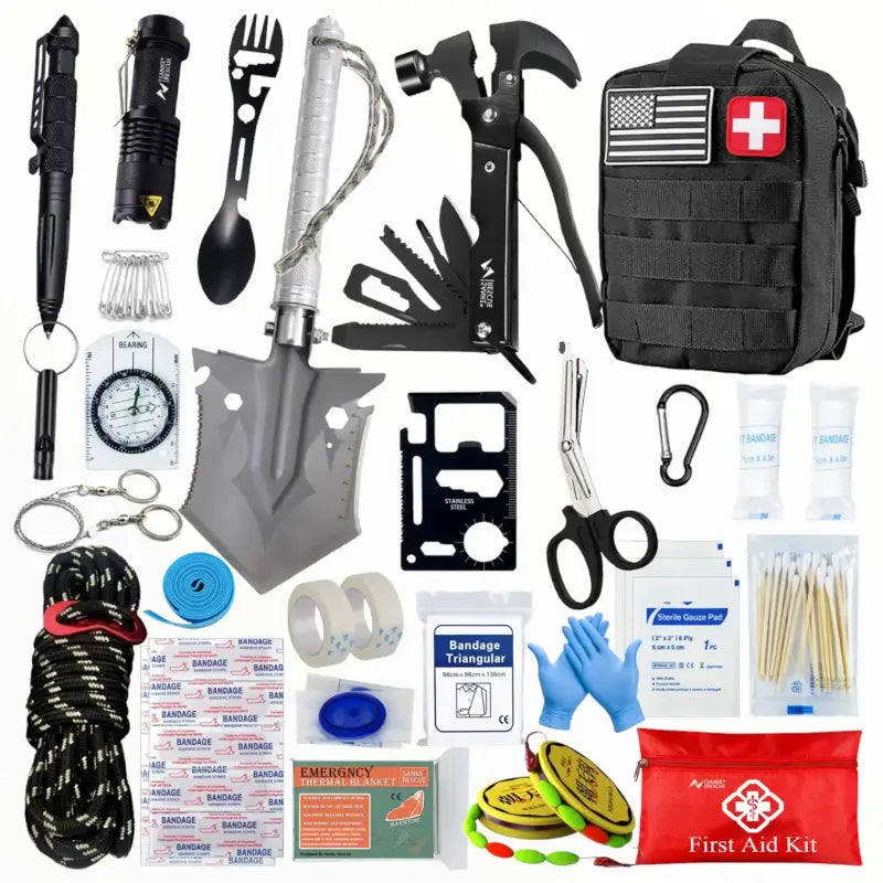 Kit survie forêt outils premiers secours