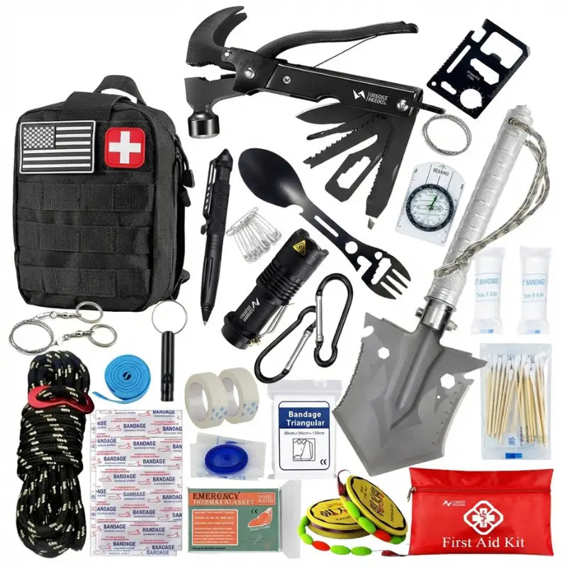 Kit survie forêt outils premiers secours
