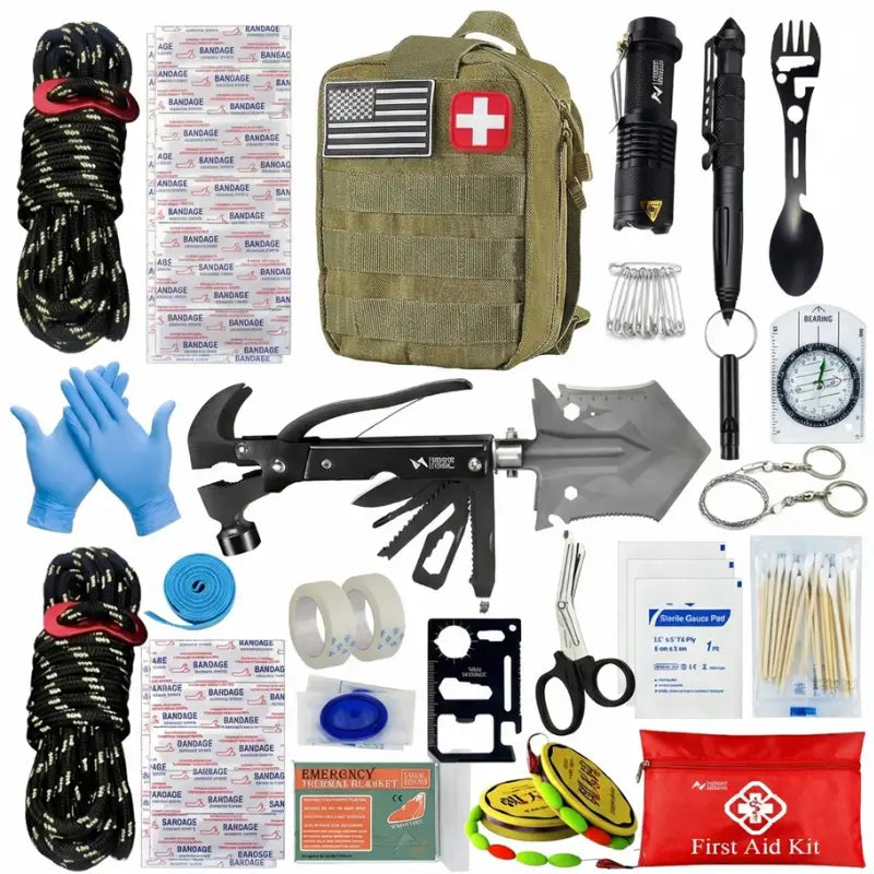 Kit survie forêt outils premiers secours