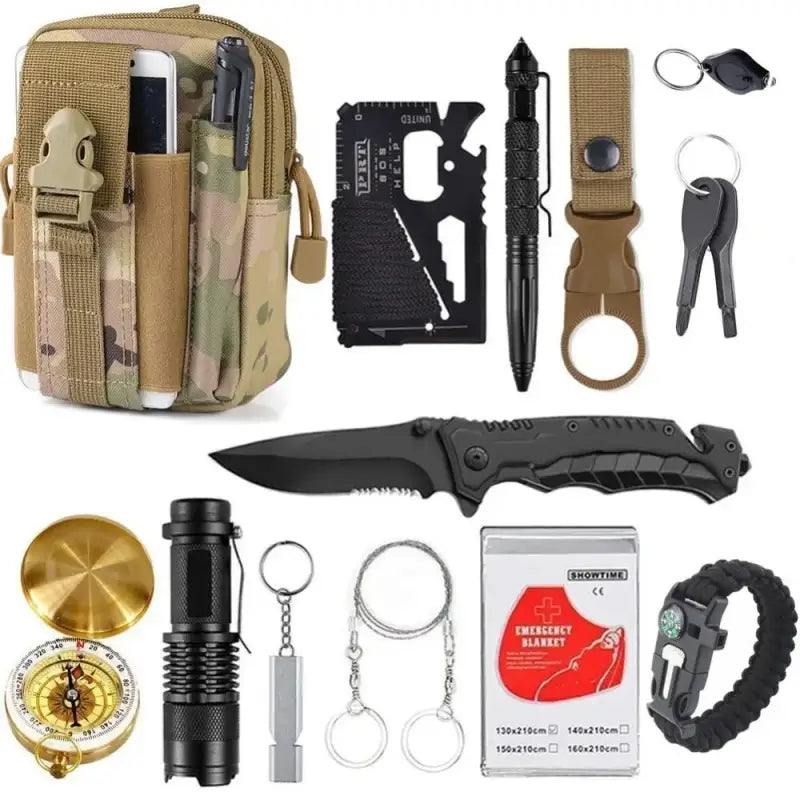 Kit survie outdoor 13 outils complet
