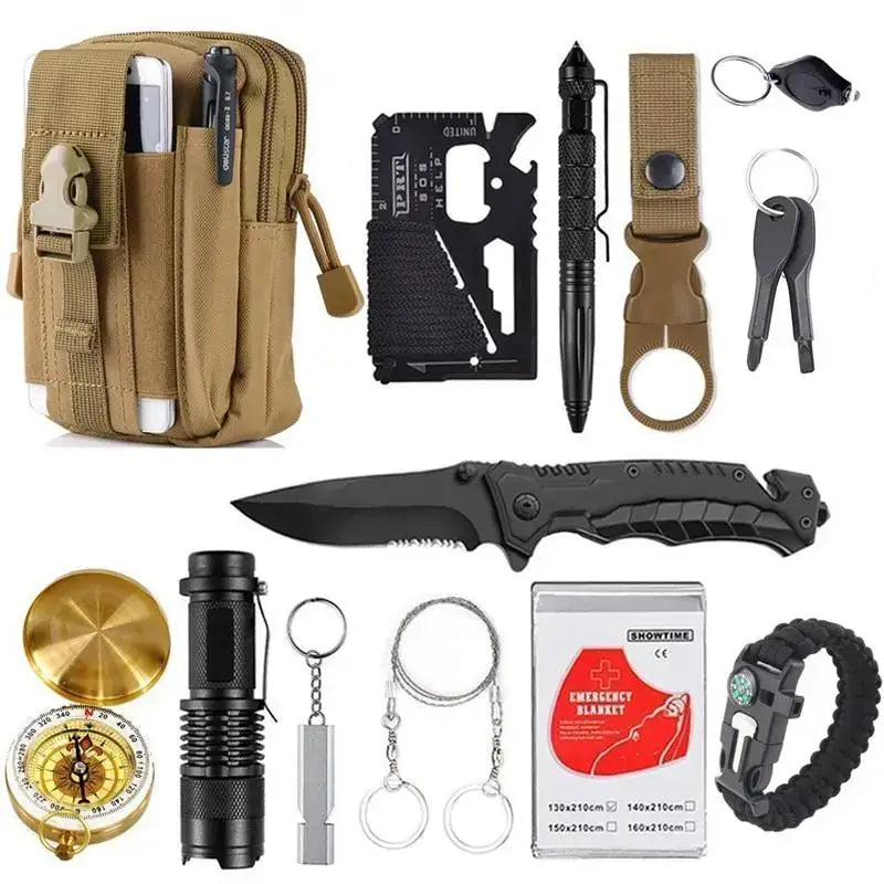 Kit survie outdoor 13 outils complet