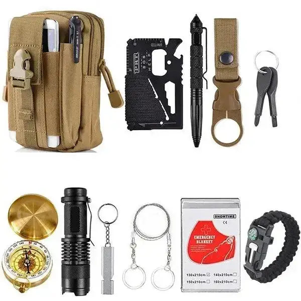Kit survie outdoor 13 outils complet