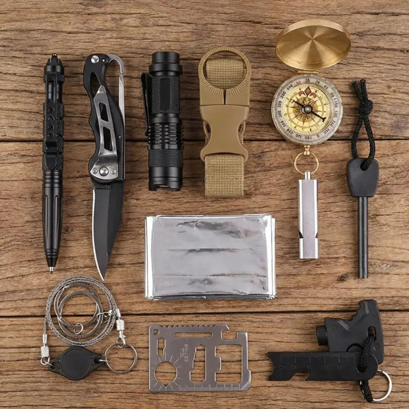 Kit survie outils compacts polyvalent