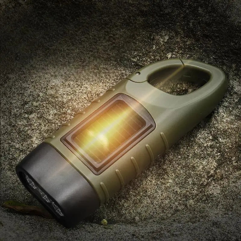 Lampe torche dynamo solaire portable