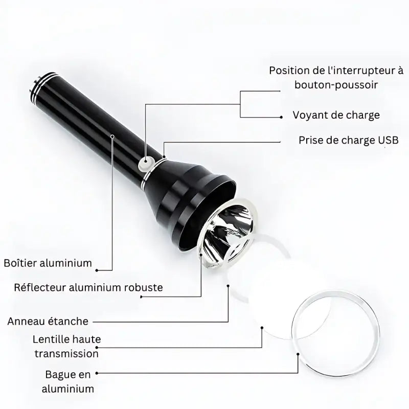 Lampe torche led professionnel plein air