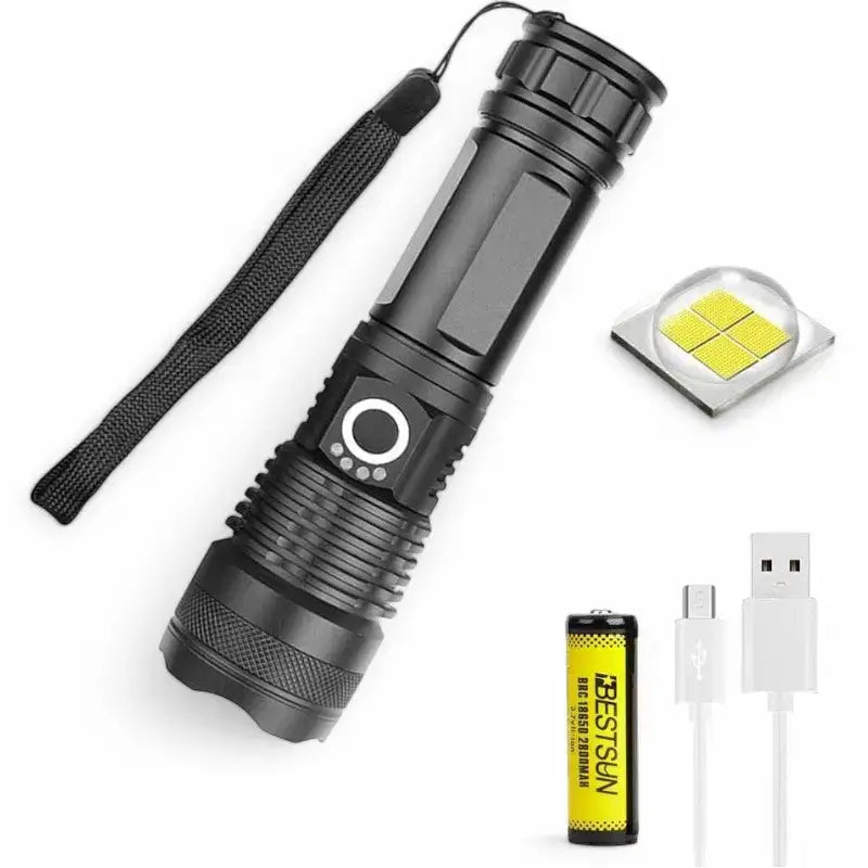 Lampe torche led puissante batterie incluse