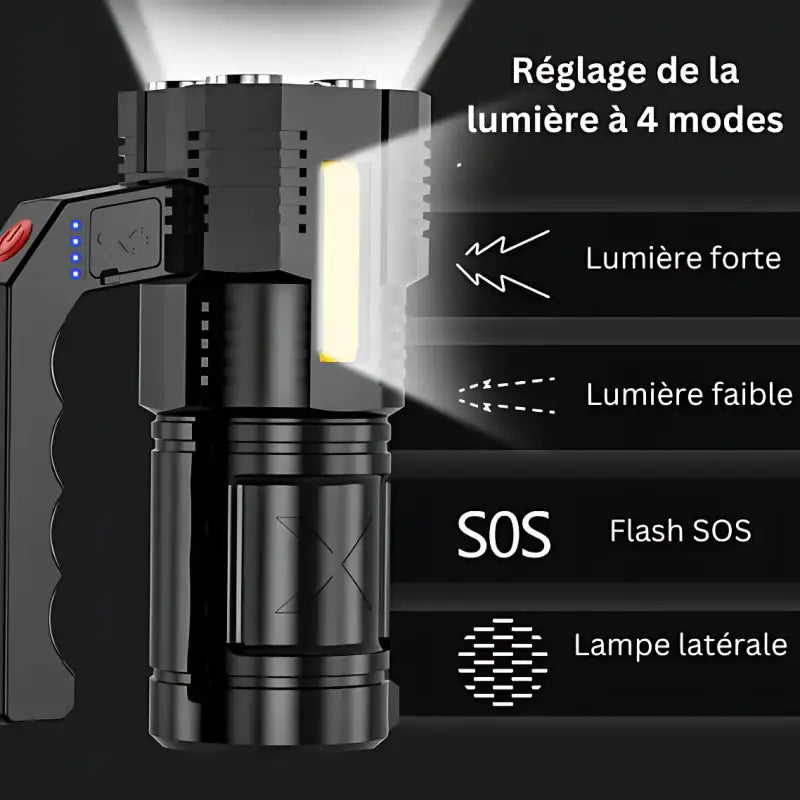 Lampe torche led rechargeable puissante longue