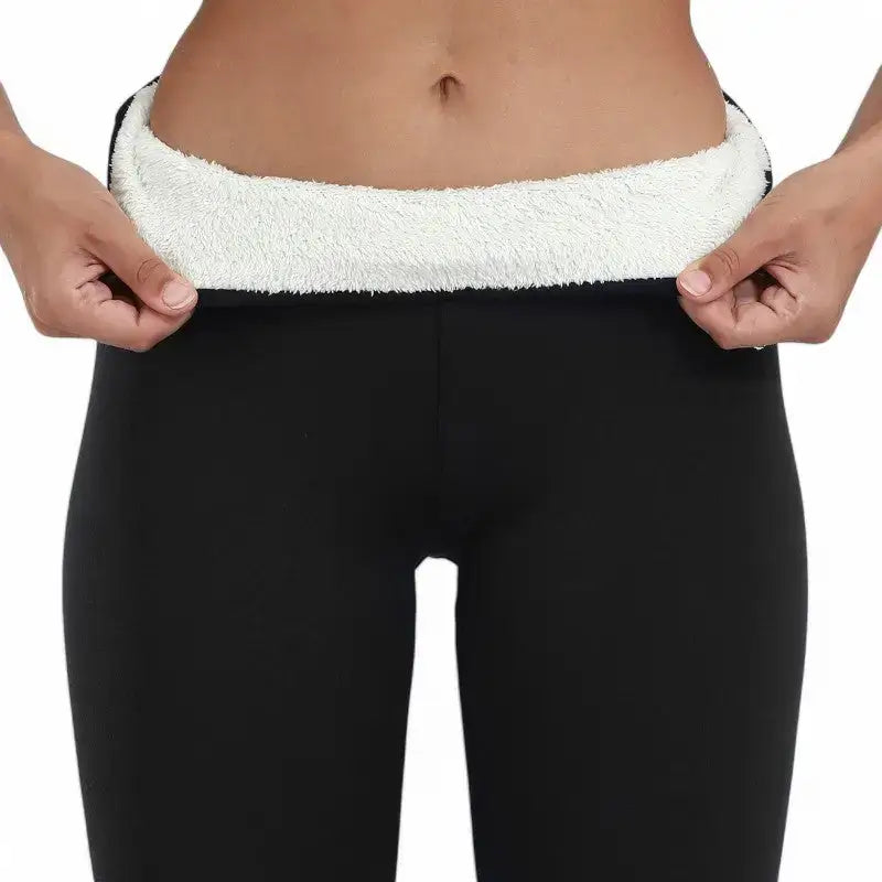 Legging chaud femme doublure polaire taille haute