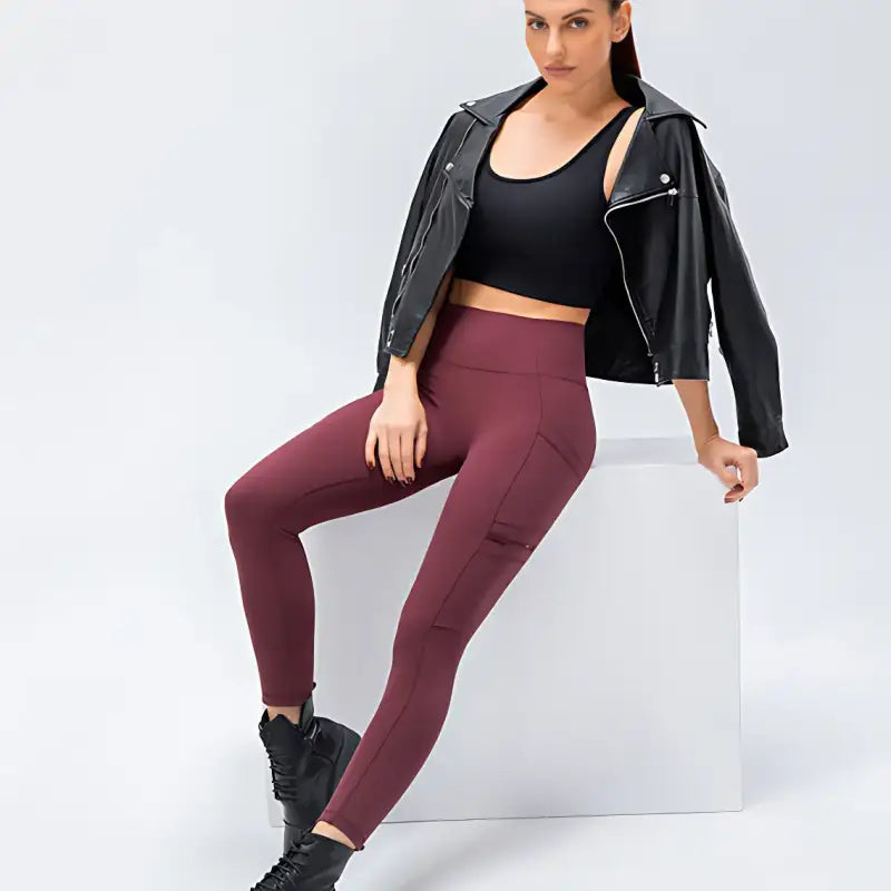 Legging randonnée femme poche zippée stretch