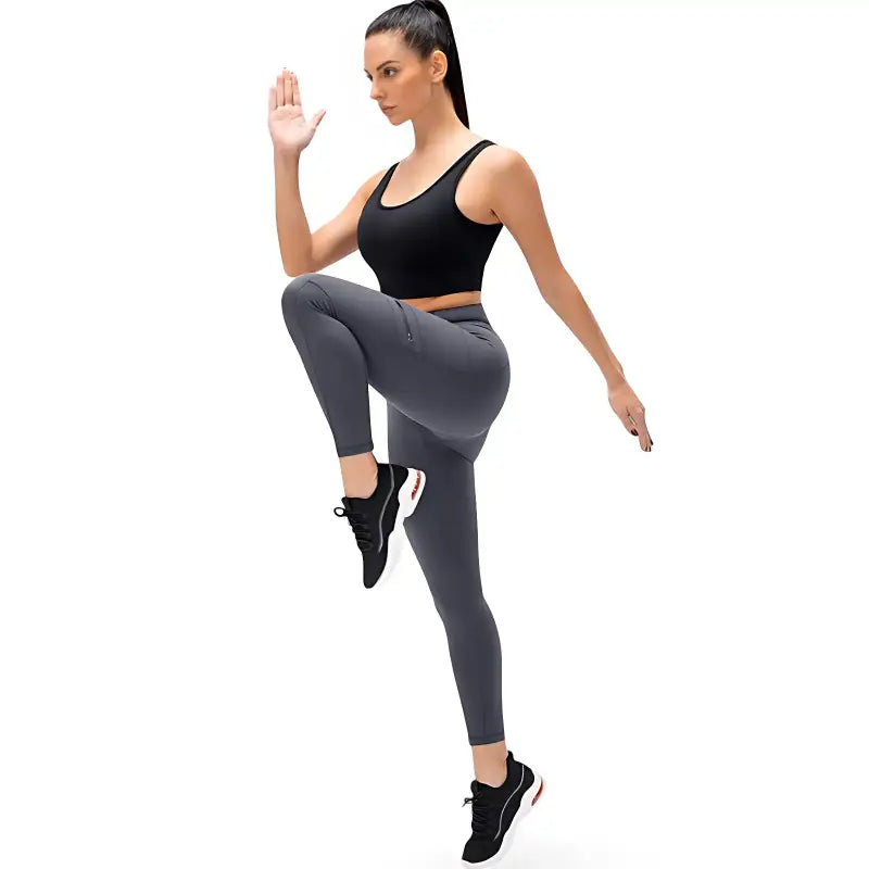 Legging randonnée femme poche zippée stretch