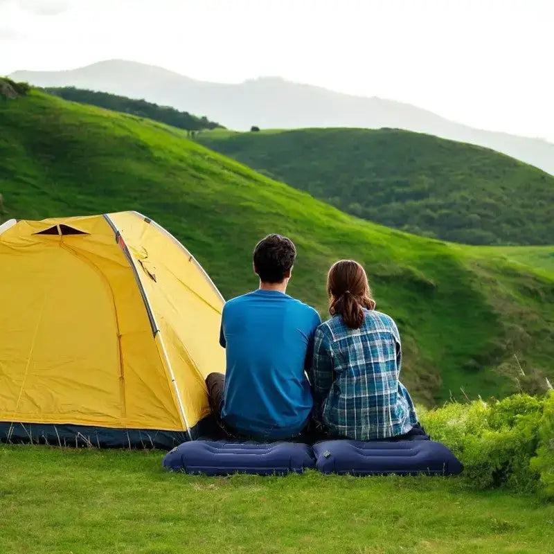 Matelas camping gonflable système pied