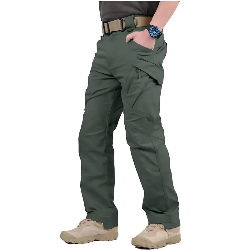 Pantalon chasse imperméable résistant - 9 poches tactiques - polyester coton