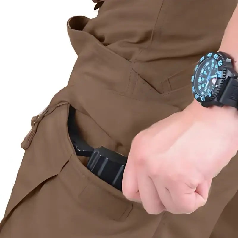 Pantalon chasse imperméable résistant - 9 poches tactiques - polyester coton