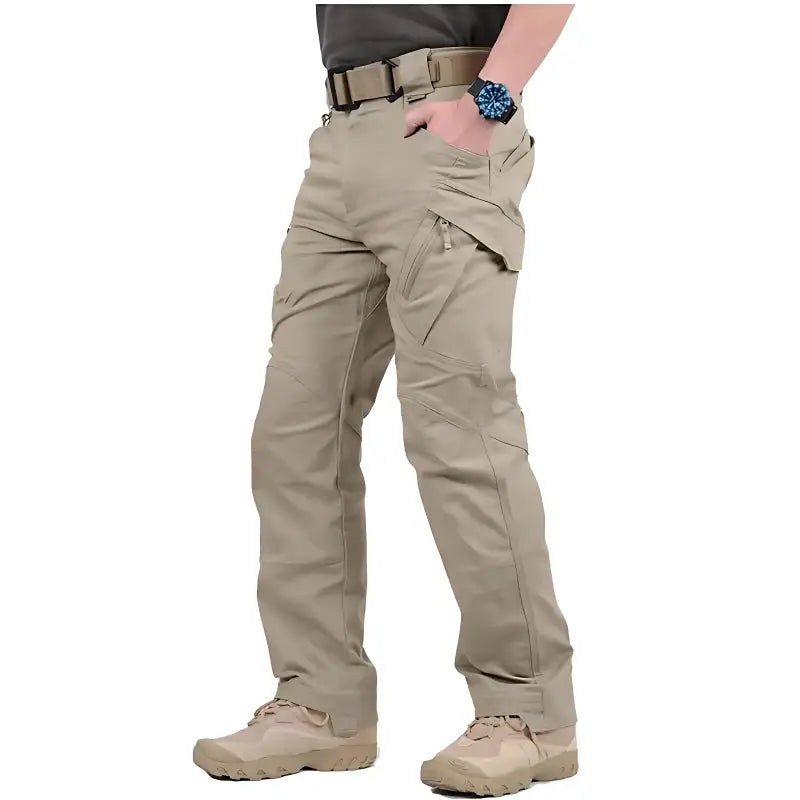 Pantalon chasse imperméable résistant - 9 poches tactiques - polyester coton