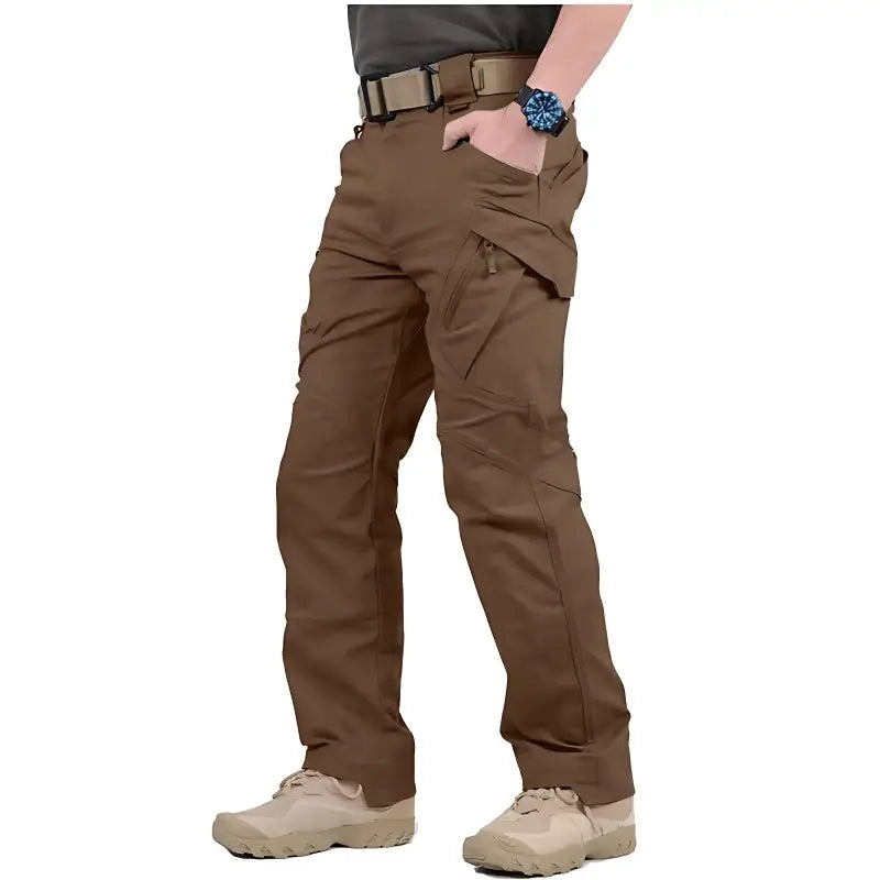 Pantalon chasse imperméable résistant - 9 poches tactiques - polyester coton