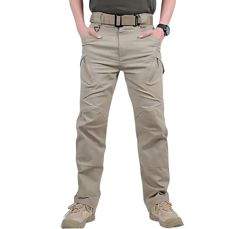 Pantalon chasse imperméable résistant - 9 poches tactiques - polyester coton