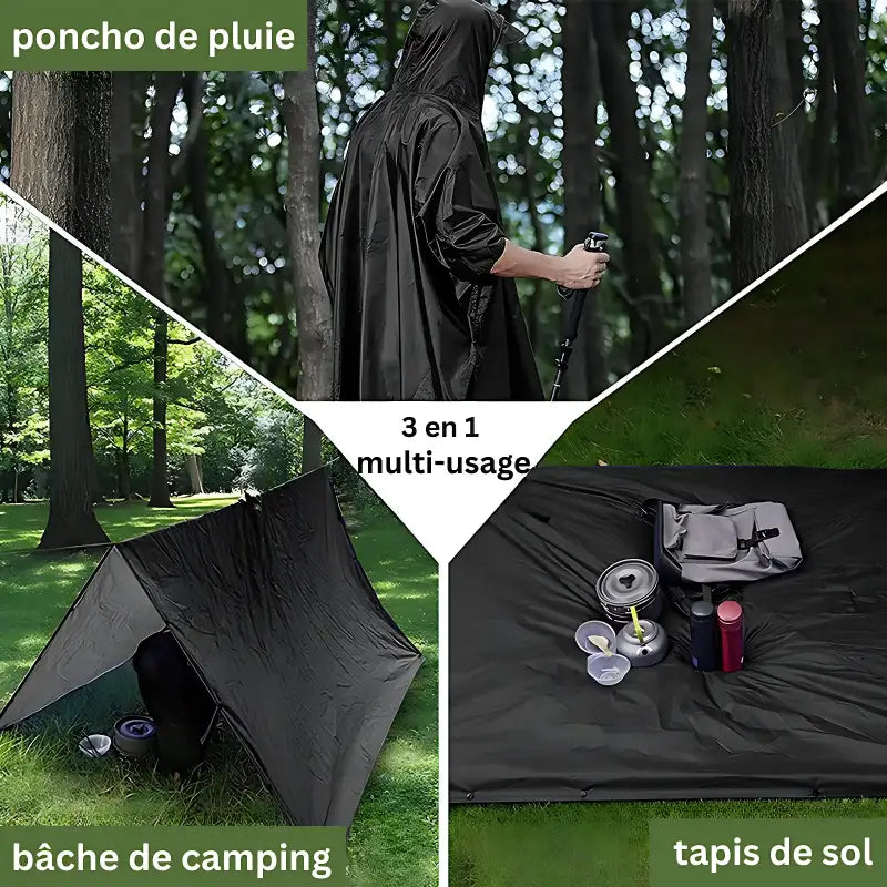Poncho pluie multifonctionnel outdoor