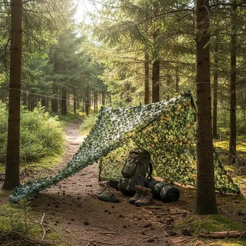 Rideau filet camouflage décoration chasse