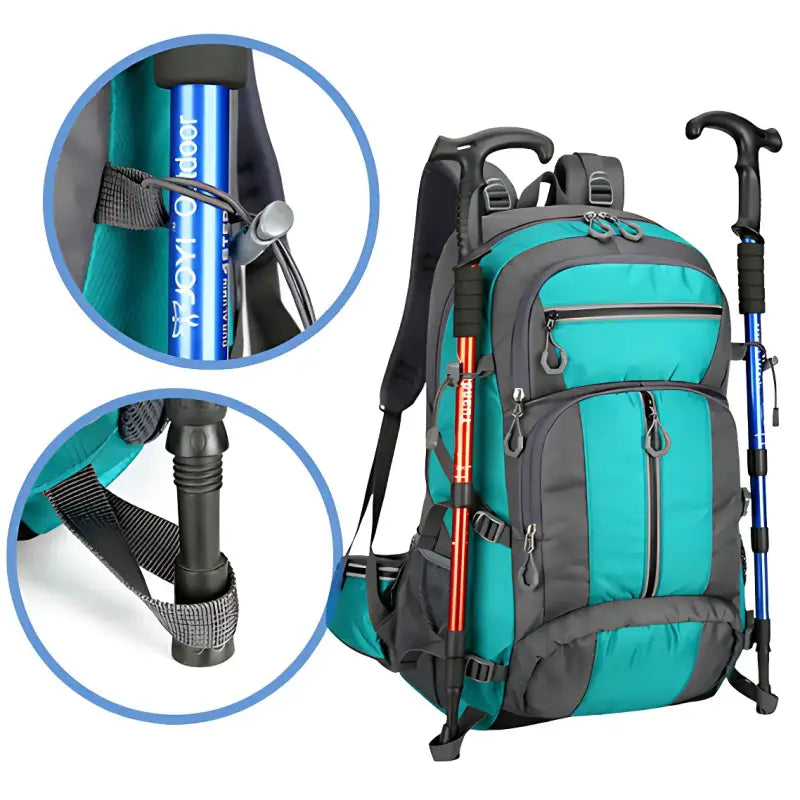 Sac à dos randonnée grande capacité mixte turquoise