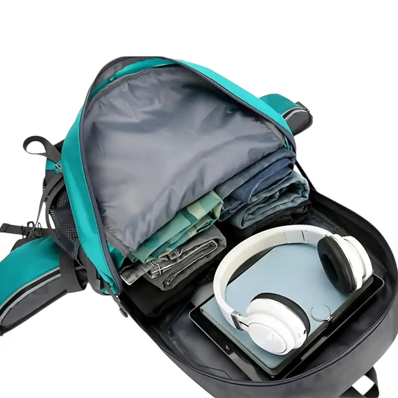 Sac à dos randonnée grande capacité mixte turquoise