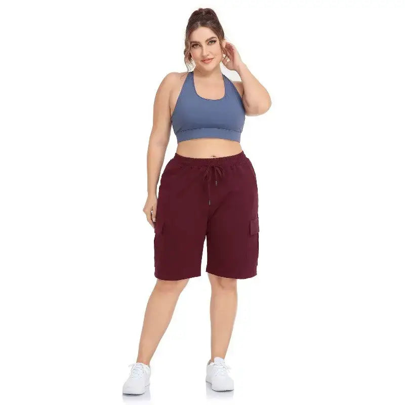 Short randonnée femme grande taille coton