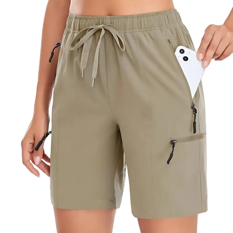 Short randonnée femme performant kaki