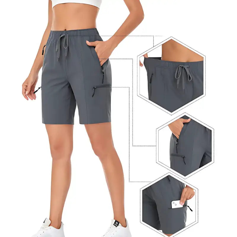 Short randonnée femme performant kaki