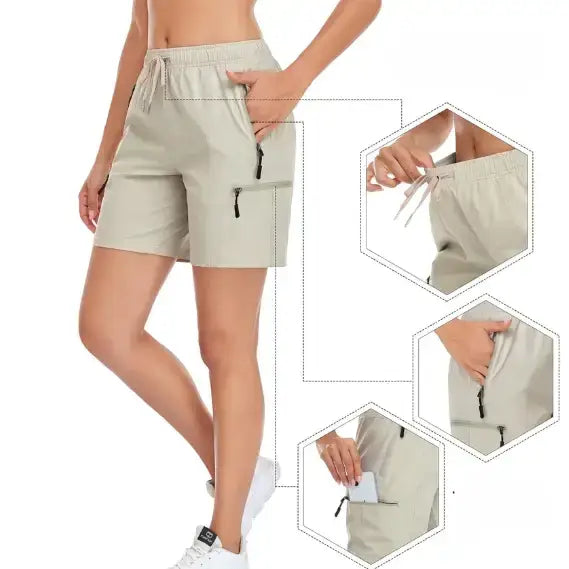 Short randonnée femme performant kaki