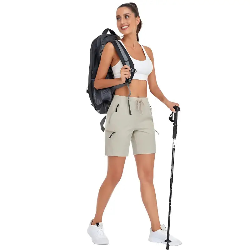 Short randonnée femme performant kaki