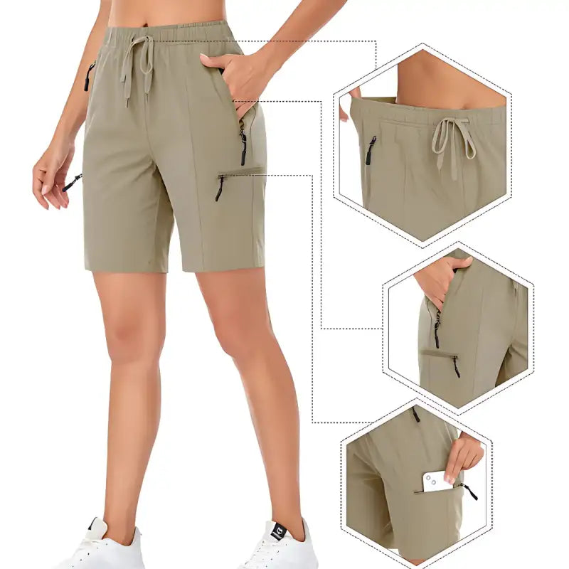 Short randonnée femme performant kaki