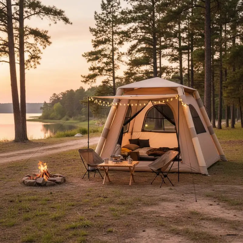 Tente gonflable camping plage familiale