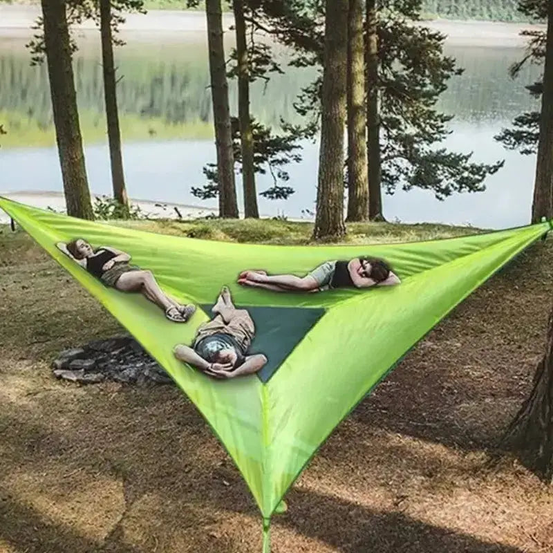 Triangle aerien hamac camping familial