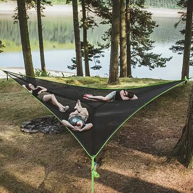 Triangle aerien hamac camping familial