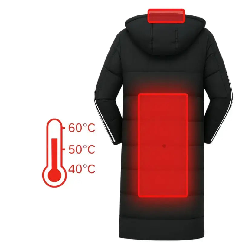 Veste chauffante femme longue dos chauffant