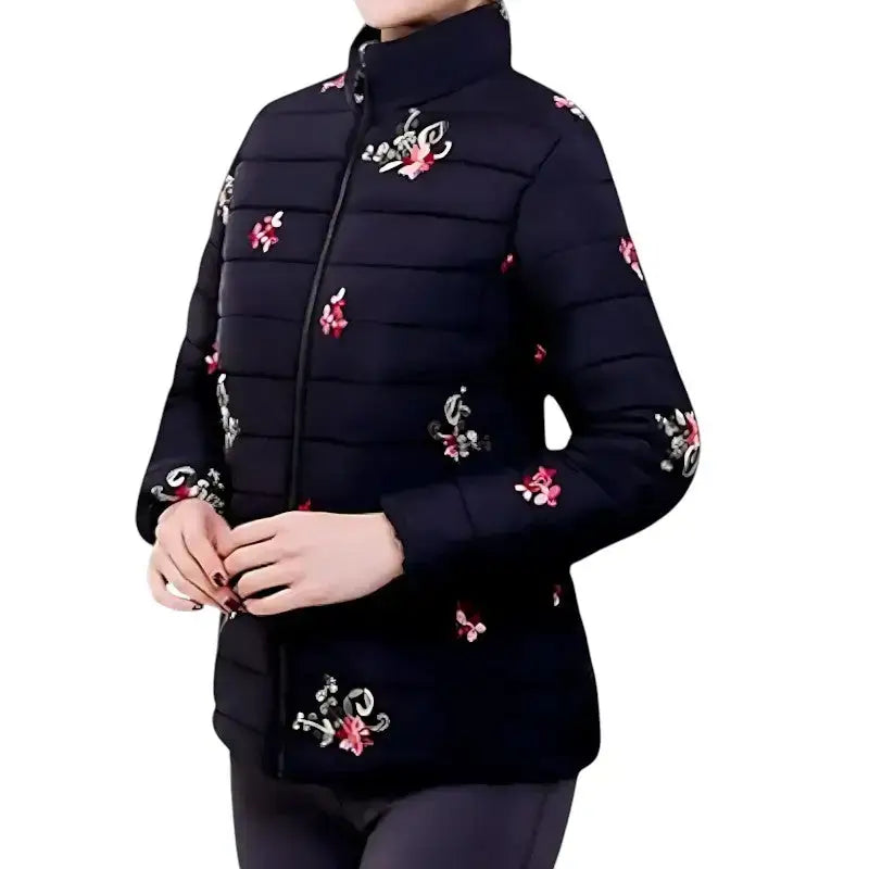 Veste chauffante femme avec port usb style floral