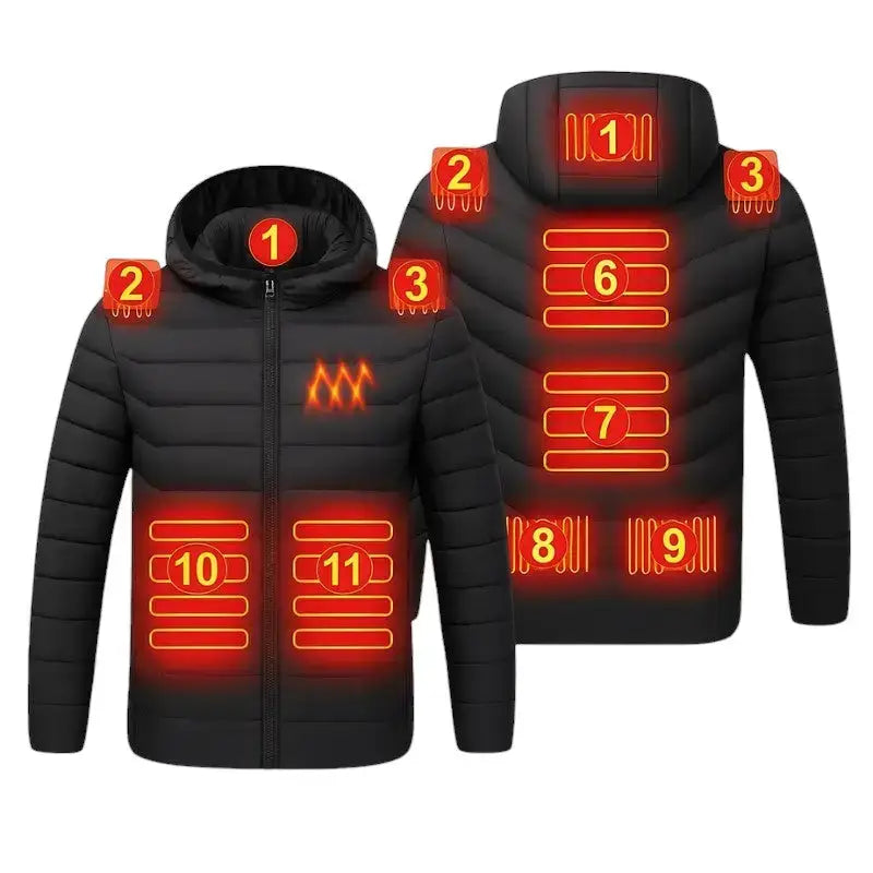 Veste chauffante femme usb 11 zones