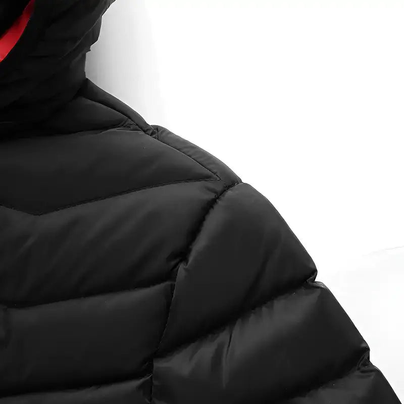 Veste chauffante homme 5 zones capuche noir rouge