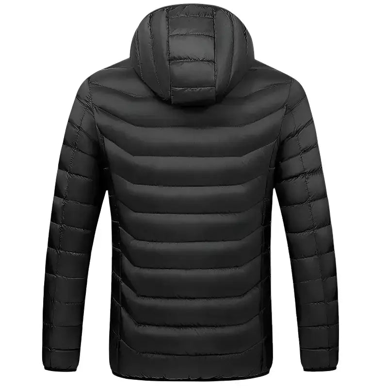 Veste chauffante homme 5 zones capuche noir rouge
