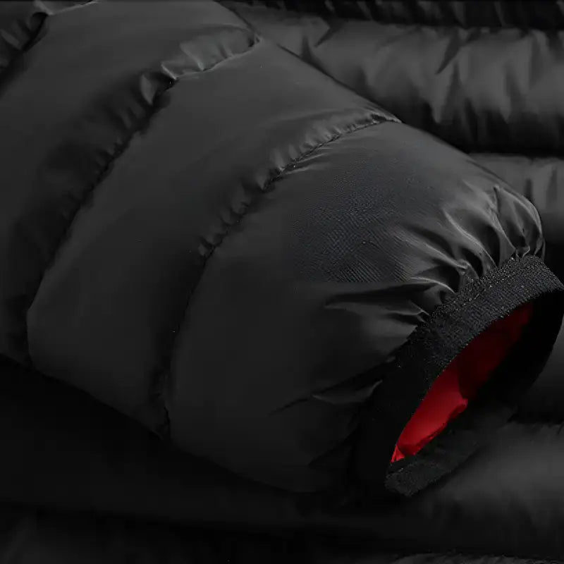 Veste chauffante homme 5 zones capuche noir rouge