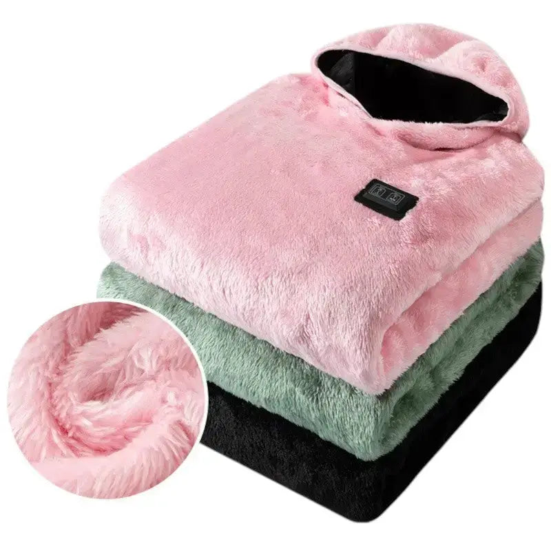 Veste peluche femme chauffante port usb